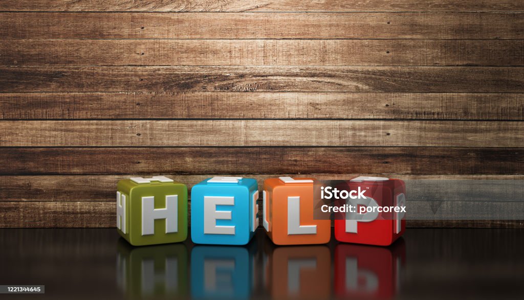 Help Cubes Help Buzzword Cubes 3d Rendering Stock Photo - Download Image Now - A ...