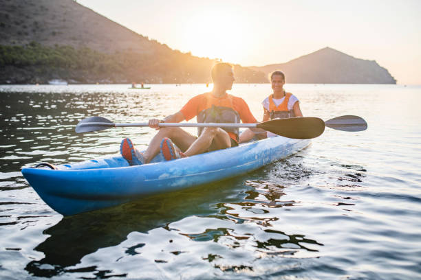 istock Approaching Spanish Kayakers Enjoying Early Morning Paddle 1221345531