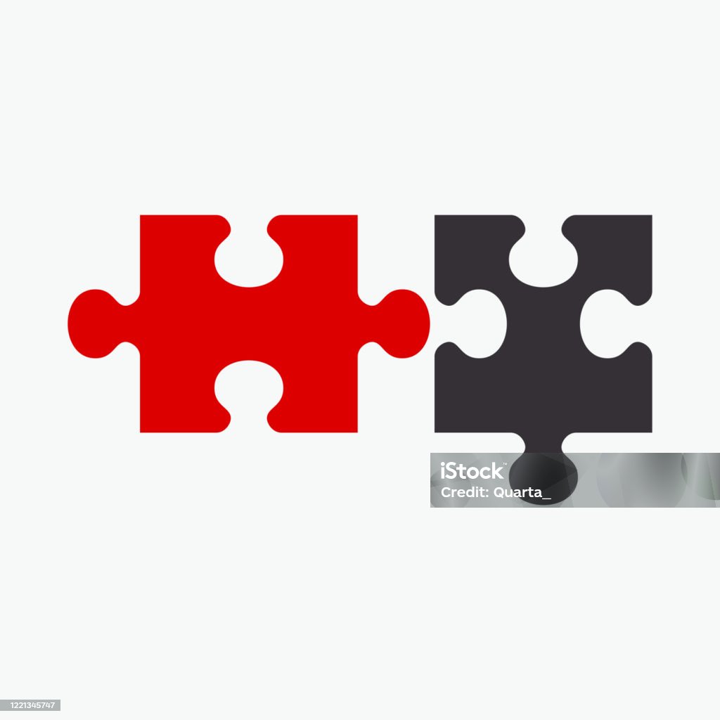 Business Concept Puzzles Flat Vector Cartoon Illustration Stock