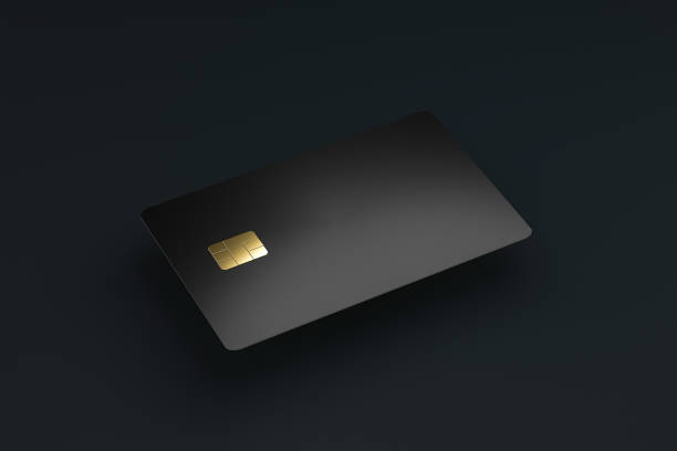 Blank credit or smart cards with emv chip on dark background and e-commerce business concept. Business cards template. 3D rendering. Blank credit or smart cards with emv chip on dark background and e-commerce business concept. Business cards template. 3D rendering. graphics card stock pictures, royalty-free photos & images