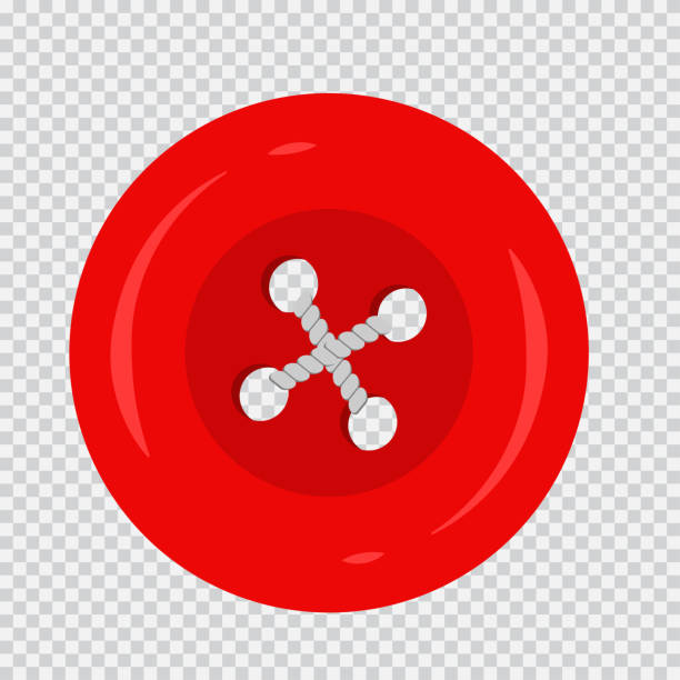 Red Clothes Button Vector Cartoon Icon Isolated On A Transparent Background  Stock Illustration - Download Image Now - iStock