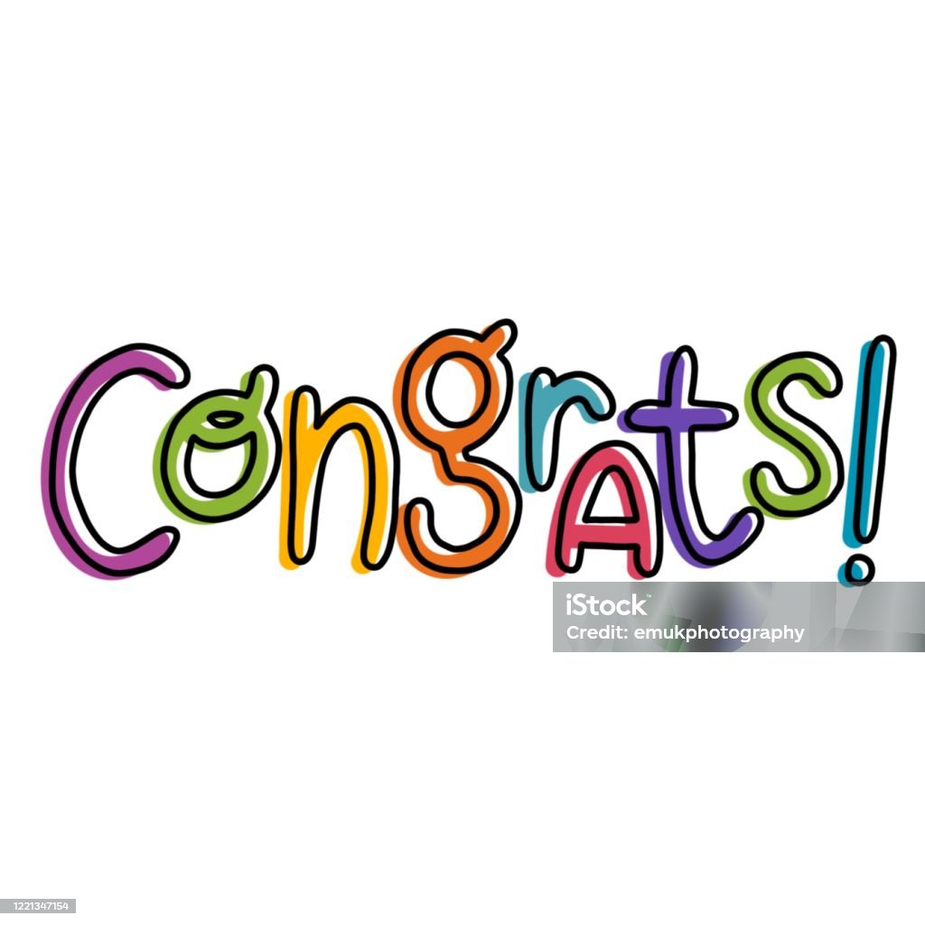 Congrats Congratulations Card Print In Quirky Multi Coloured ...