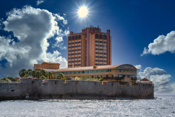 istock Hotel on Curacao Fort under Sun 1221347480