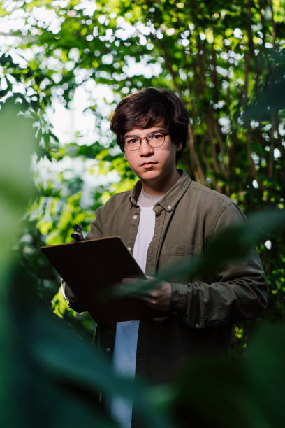 istock Nature protection concept. Male scientist looking at the camera 1221348210