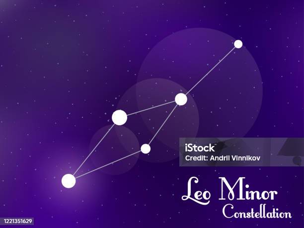 Leo Minor Constellation Starry Night Sky Cluster Of Stars Galaxy Deep Space Vector Illustration Stock Illustration - Download Image Now