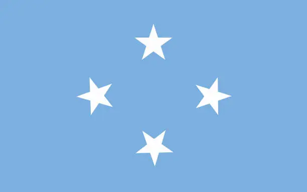 Vector illustration of Micronesia flag vector graphic. Rectangle Micronesian flag illustration. Micronesia country flag is a symbol of freedom, patriotism and independence.