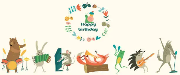 Vector illustration of Birthday card