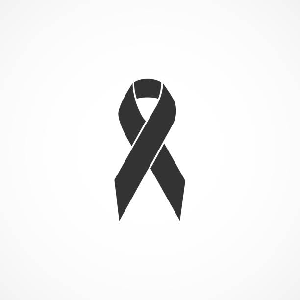 Vector image of black ribbon icon. Vector image of black ribbon icon. death icon stock illustrations