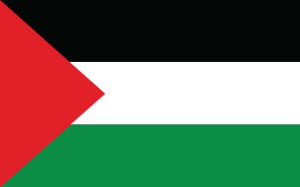 istock Palestine flag vector graphic. Rectangle Palestinian flag illustration. Palestine country flag is a symbol of freedom, patriotism and independence. 1221356465