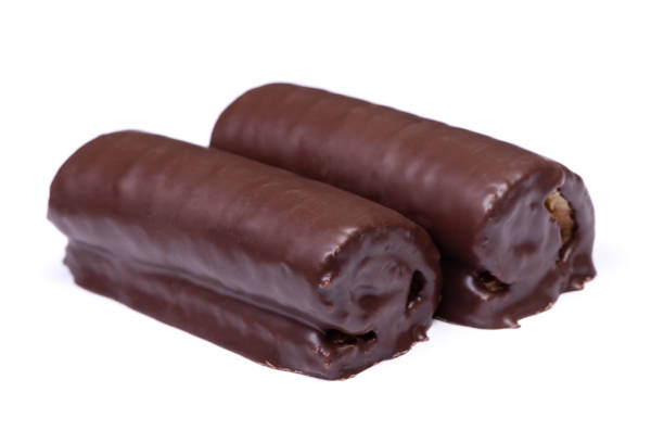 istock Sweet chocolate glazed pastry roll 1221357374
