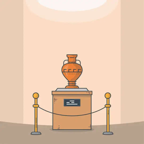 Vector illustration of Ancient vase line style vector