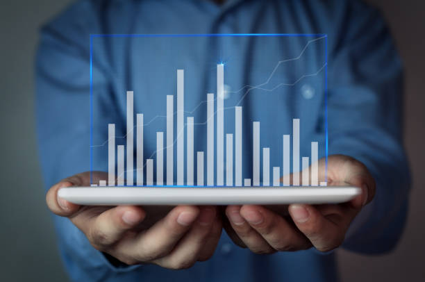 istock Businessman holding graph. Finance concept. 1221359241