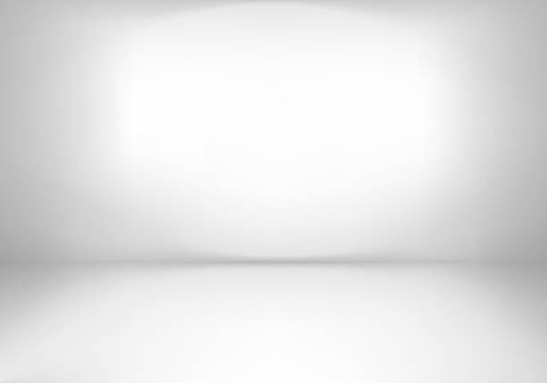 Studio Gray empty room studio. Abstract light background. diminishing perspective stock illustrations