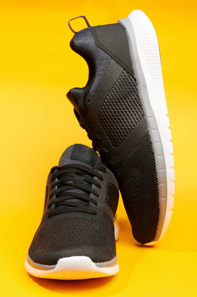 istock Pair of black sport shoes 1221363068