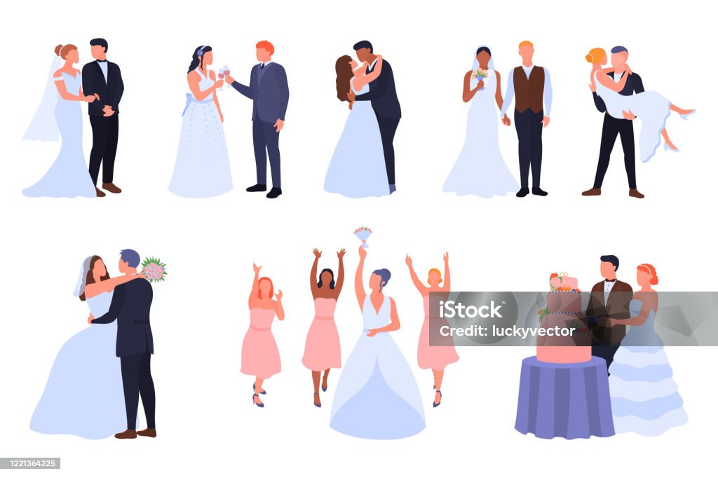 Ilustración de Conjunto De Boda De Dibujos Animados Con El Novio Y La Novia En Varias Poses Colección De Personajes De Parejas De Bodas Ceremonia Nupcial y más Vectores Libres de Derechos Ilustración de Conjunto De Boda De Dibujos Animados Con El Novio Y La Novia En Varias Poses Colección De Personajes De Parejas De Bodas Ceremonia Nupcial y más Vectores Libres de Derechos