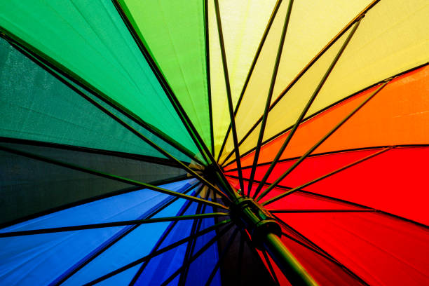 background fabric texture of Colorful umbrella