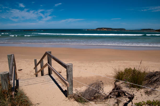 istock View from top of steps leading to the seashore 1221365895
