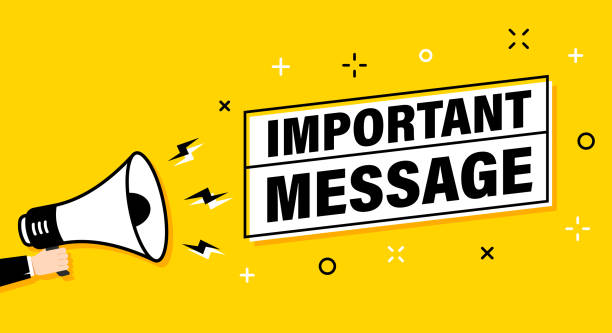 ilustrações de stock, clip art, desenhos animados e ícones de male hand holding megaphone with important message speech bubble. loudspeaker. banner for business, marketing and advertising. vector illustration. - announcement message