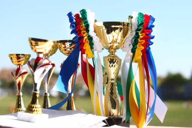 istock Awards waiting to be assigned after equitation event on racetrack 1221368342