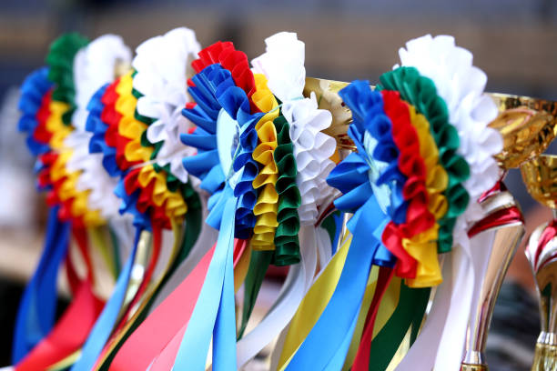 istock Awards waiting to be assigned after equitation event on racetrack 1221368346