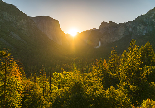 Yosemite National park at sunrise,yosemite np,California,usa.