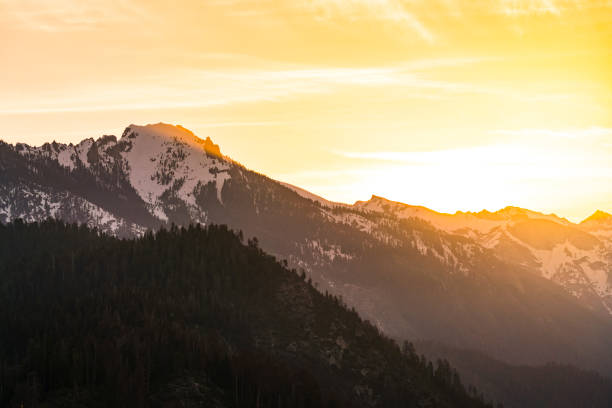 istock Mountain peaks landscape at sunset. 1221370360