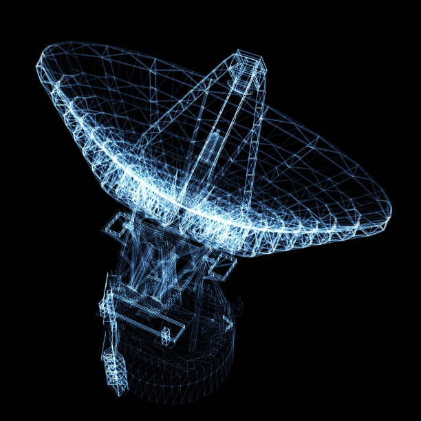 istock Radio Telescope of luminous lines and dots 1221370531