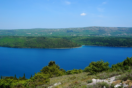 Beautiful shades of green and blue color in the unpolluted nature of the Istrian peninsula