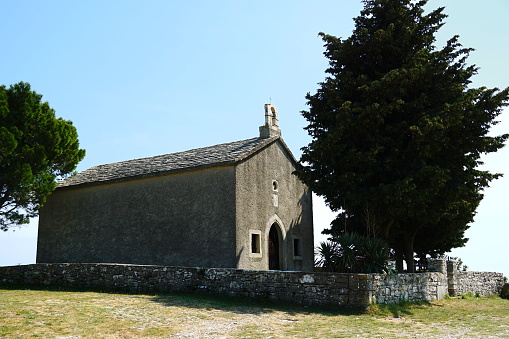 English parish church in a country setting at Lympne, Kent, UK