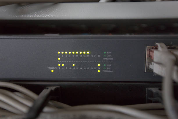 istock Rack Mounted Servers In A Server Room, close up 1221375226
