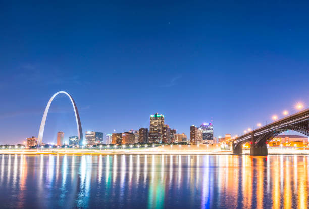istock St. Louis Cityscape with Gateway Arch Monument 1221375883
