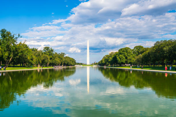 istock washington dc,Washington monument on sunny day with blue sky background. 1221375887