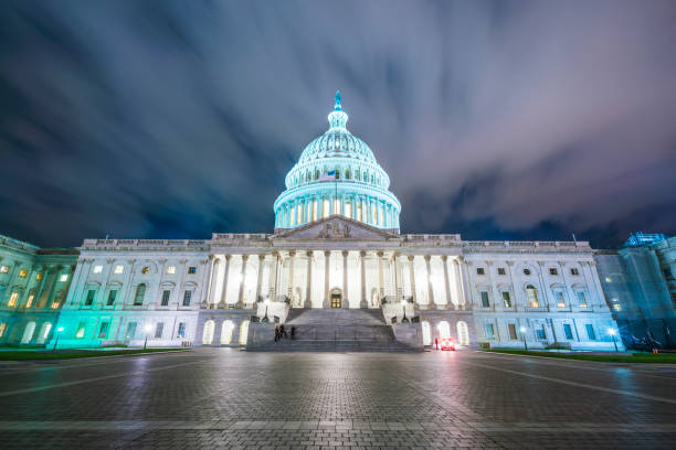 istock The United States Capitol building at night. 1221375889