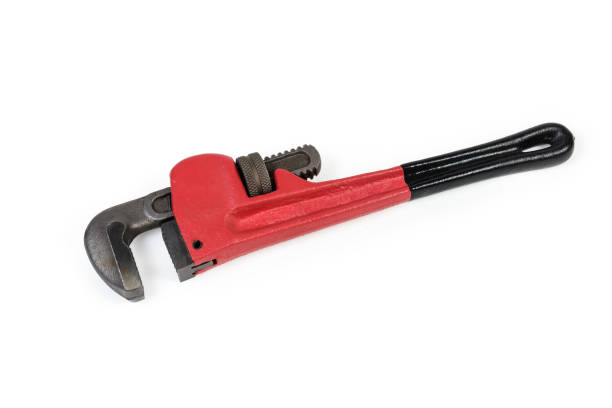 istock Modern pipe wrench on a white background 1221376058