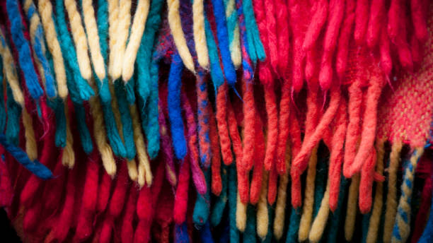 Colorful blanket fringes