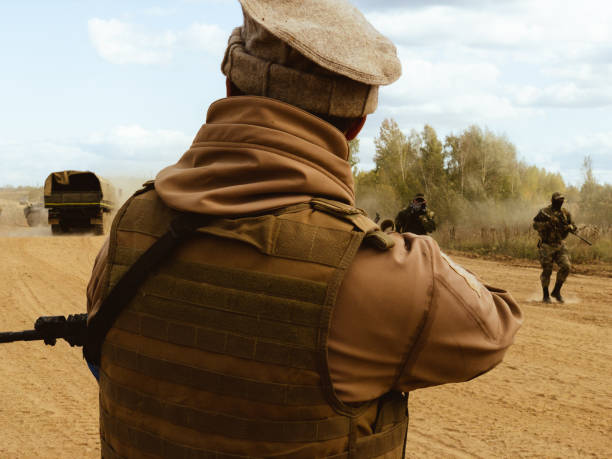 istock A soldier on the battlefield. 1221377646