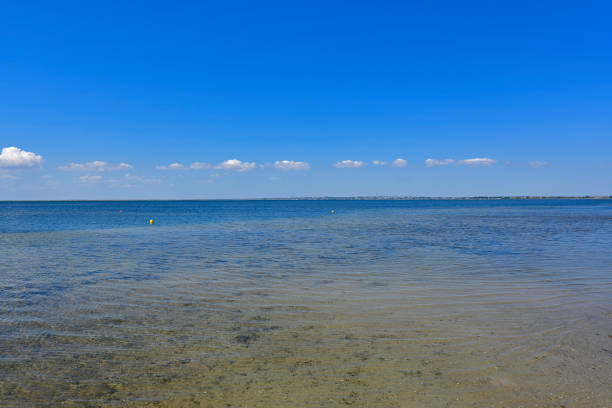 Empty beach in springtime. Argeles-sur-Mer, France