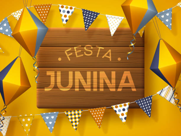 ilustrações, clipart, desenhos animados e ícones de festa junina holiday banner. - festa junina