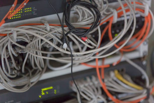 istock Rack Mounted Servers In A Server Room, close up 1221378878