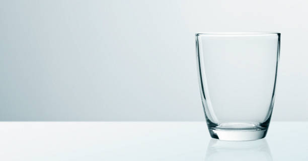 istock Water glass isolated on with background 1221379759