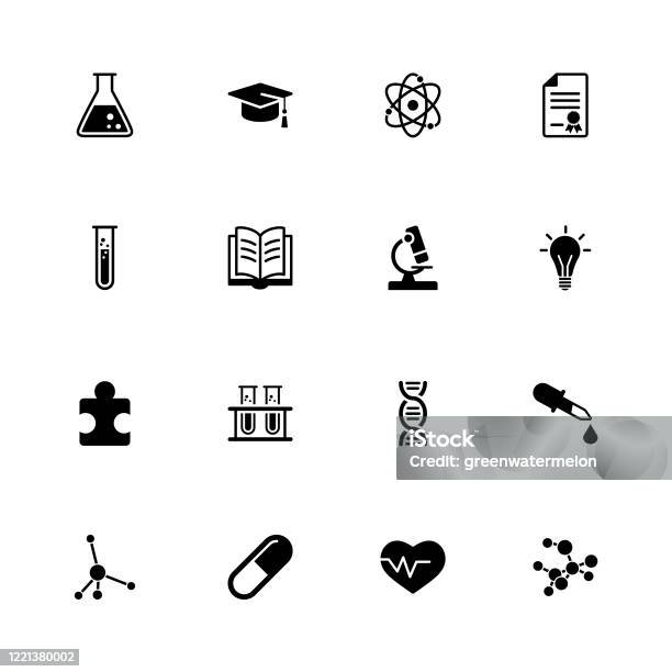 Vector Science Image Simple Science Vector Stock Illustration - Download Image Now - Atom, Beaker ...