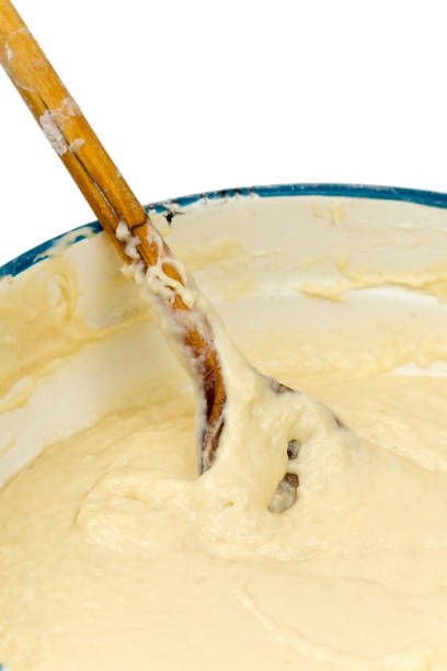 istock Mixed dough in the metal bowl 1221383141
