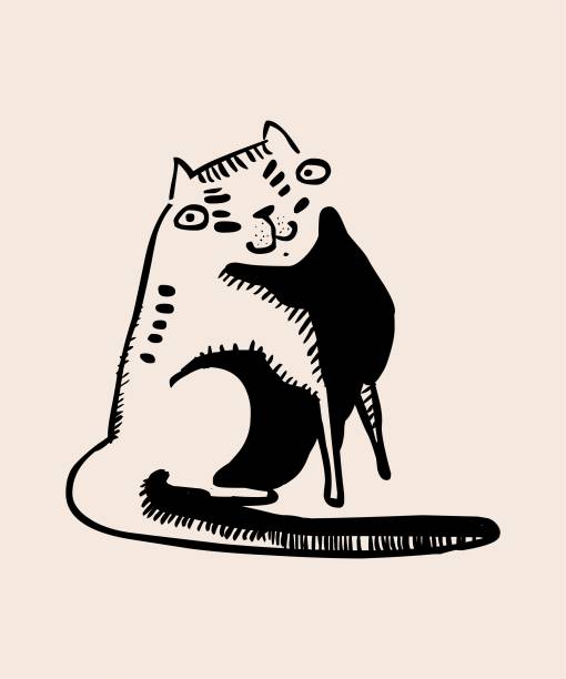 istock Cartoon illustration of funny cat 1221383283