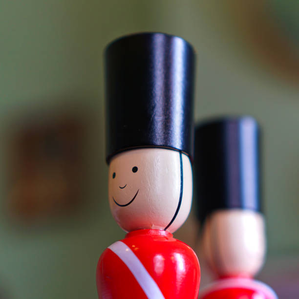 Close up view of Grenadier guard toy soldiers