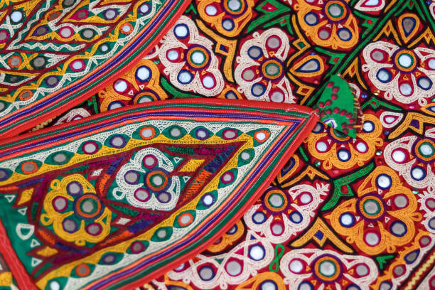 istock traditional and pattern art embroidery artwork beautiful view, Handmade. Ethnic and tribal motifs. Print in the bohemian style, selective focus 1221385076