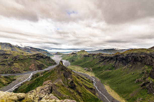 istock Breathtaking view from a hill next to Eyjafjallajokull (Iceland) 1221386505