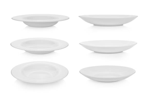 istock set of plate on white background 1221386520