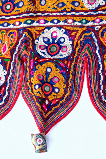 istock traditional and pattern art embroidery artwork beautiful view, Handmade. Ethnic and tribal motifs. Print in the bohemian style, selective focus 1221386700
