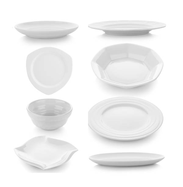 istock set of plate on white background 1221387007