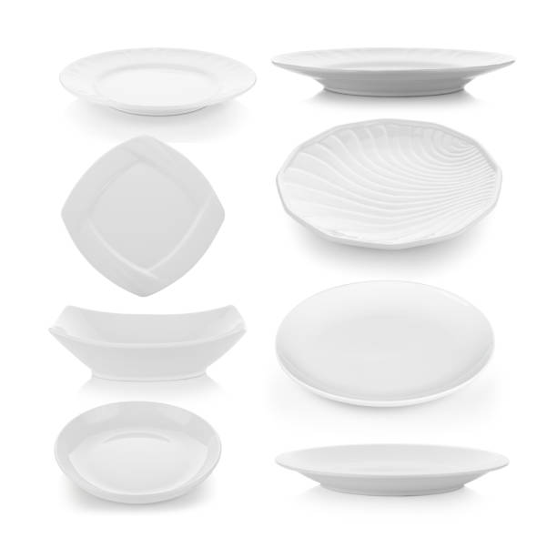 istock set of plate on white background 1221387011